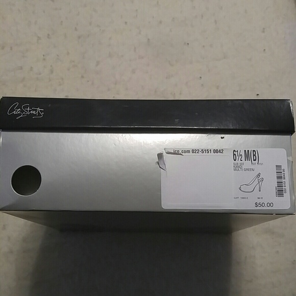 Silver and multi colored glitter open toe pumps - Picture 4 of 4